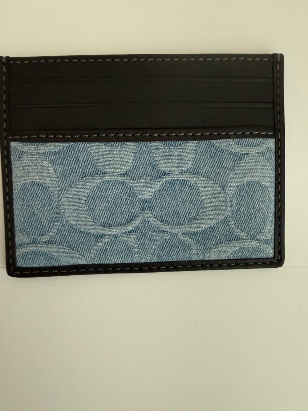 Coach Denim and Leather Card Holder
